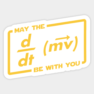 May the force (F=ma) be with you. Physics Maths Sticker